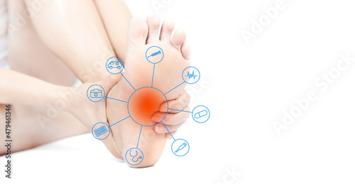 foot pain of the elderly.Symptoms of peripheral neuropathy..Most symptoms are numbness in the fingertips and foot.