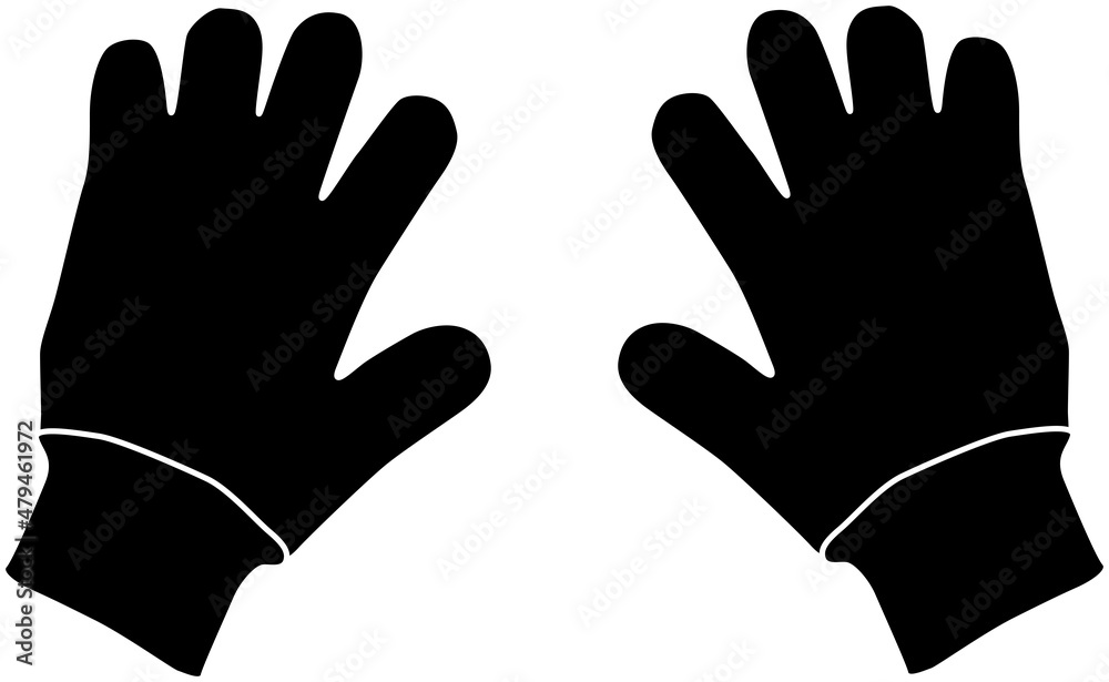 Obraz premium シンプルな手袋のシルエット