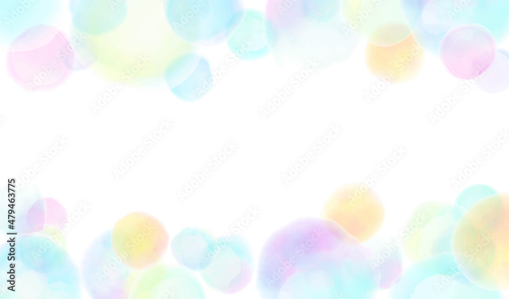 水彩で描いた水玉模様(虹色) 水彩で描いた水玉模様(虹色)