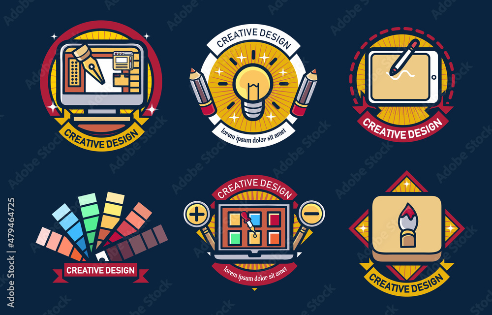 Obraz premium graphic design creative badge set collection