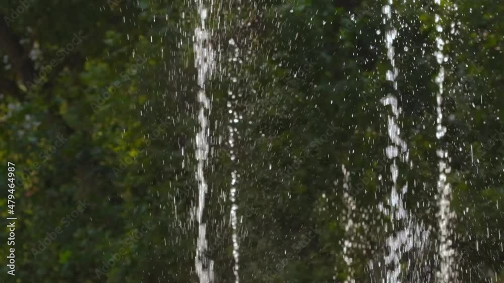 Water splash in city fountain in slow motion Water splash in city fountain in slow motion