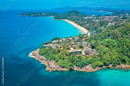Aerial view of Laem Singh beach in Phuket  Thailand