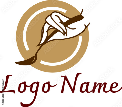 food logo in Thai style, can be used for restaurant, cooking, cuisine or food aspect