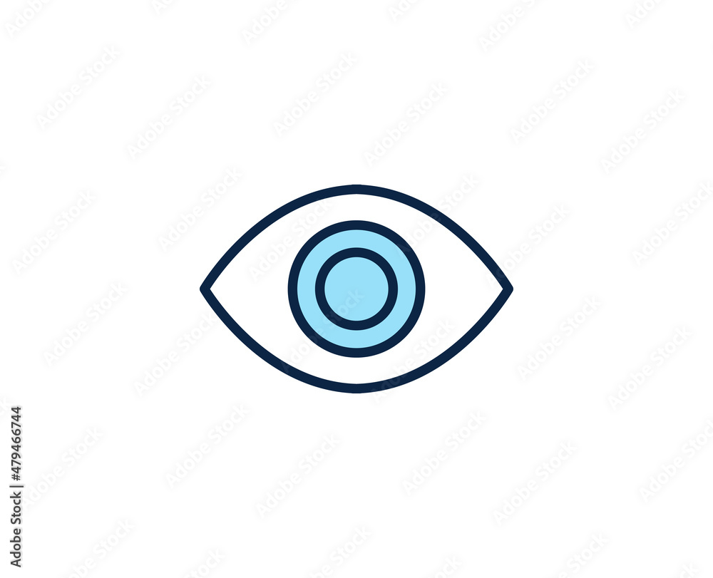 Eye flat icon. Thin line signs for design logo, visit card, etc. Single high-quality outline symbol for web design or mobile app. Marketing outline pictogram. Eye flat icon. Thin line signs for design logo, visit card, etc. Single high-quality outline symbol for web design or mobile app. Marketing outline pictogram.