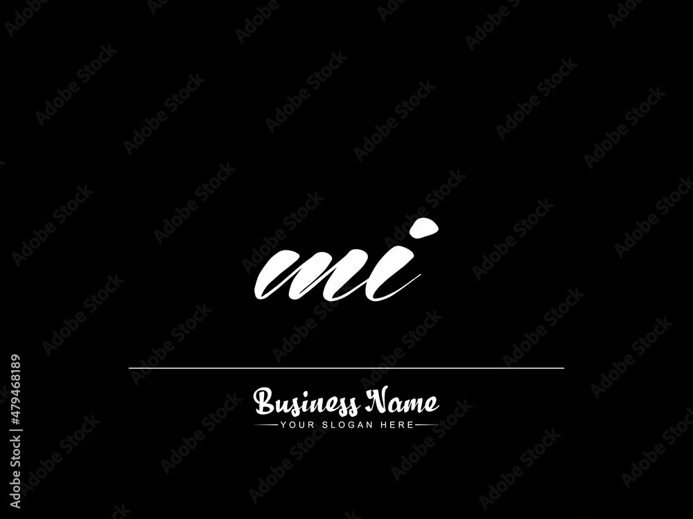 Letter MI Logo Image, New Mi m i Initial letter handwriting and ...