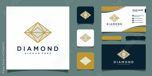 Creative Diamond Concept Logo Design Template with business card design template