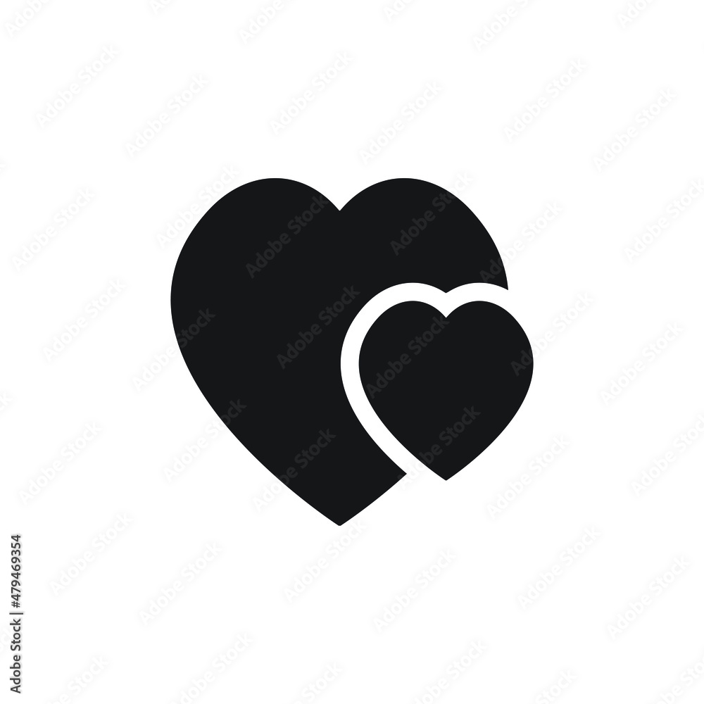 Two hearts icon design vector illustration Two hearts icon design vector illustration