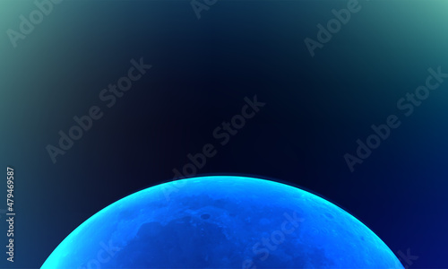 Dark blue circle three dimensional world blue moon background