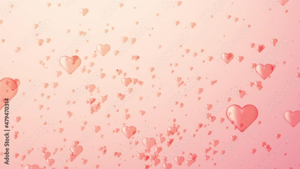 Hearts. Valentine's Day abstract background with hearts tunnel. Concept valentine's day, anniversary, mother's day, marriage, invitation e-card. Happy Valentines Day Background Heart. 3D Rendering.