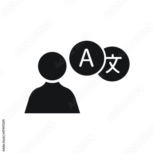 Translator, interpreter icon design vector illustration