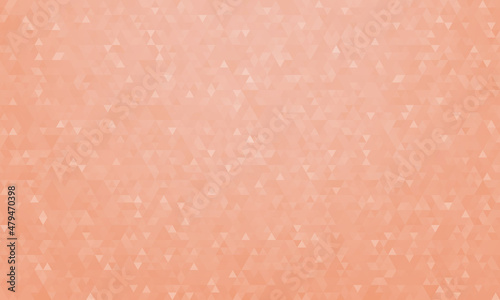 Abstract geometric background, pattern of triangles in Calming Coral, design for poster, banner, card and template. Vector illustration