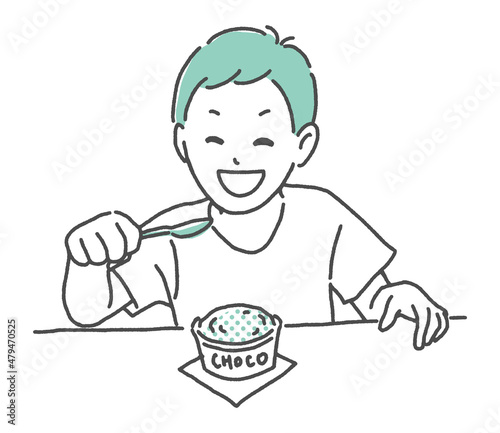 illustration of three years old boy