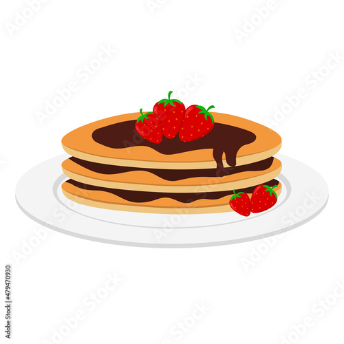 Chocolate pancake clipart vector design in cute animated cartoon