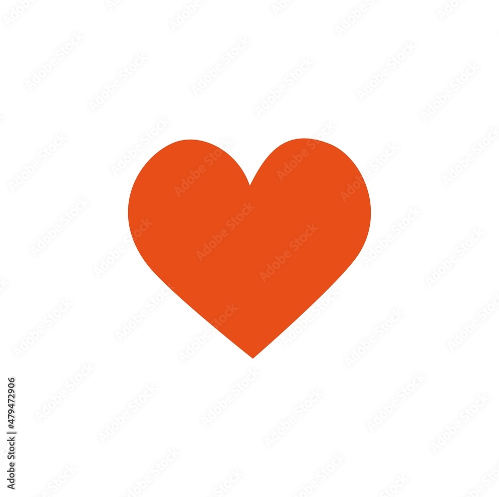 
valentine's day symbol heart icon isolated on white background flat design style