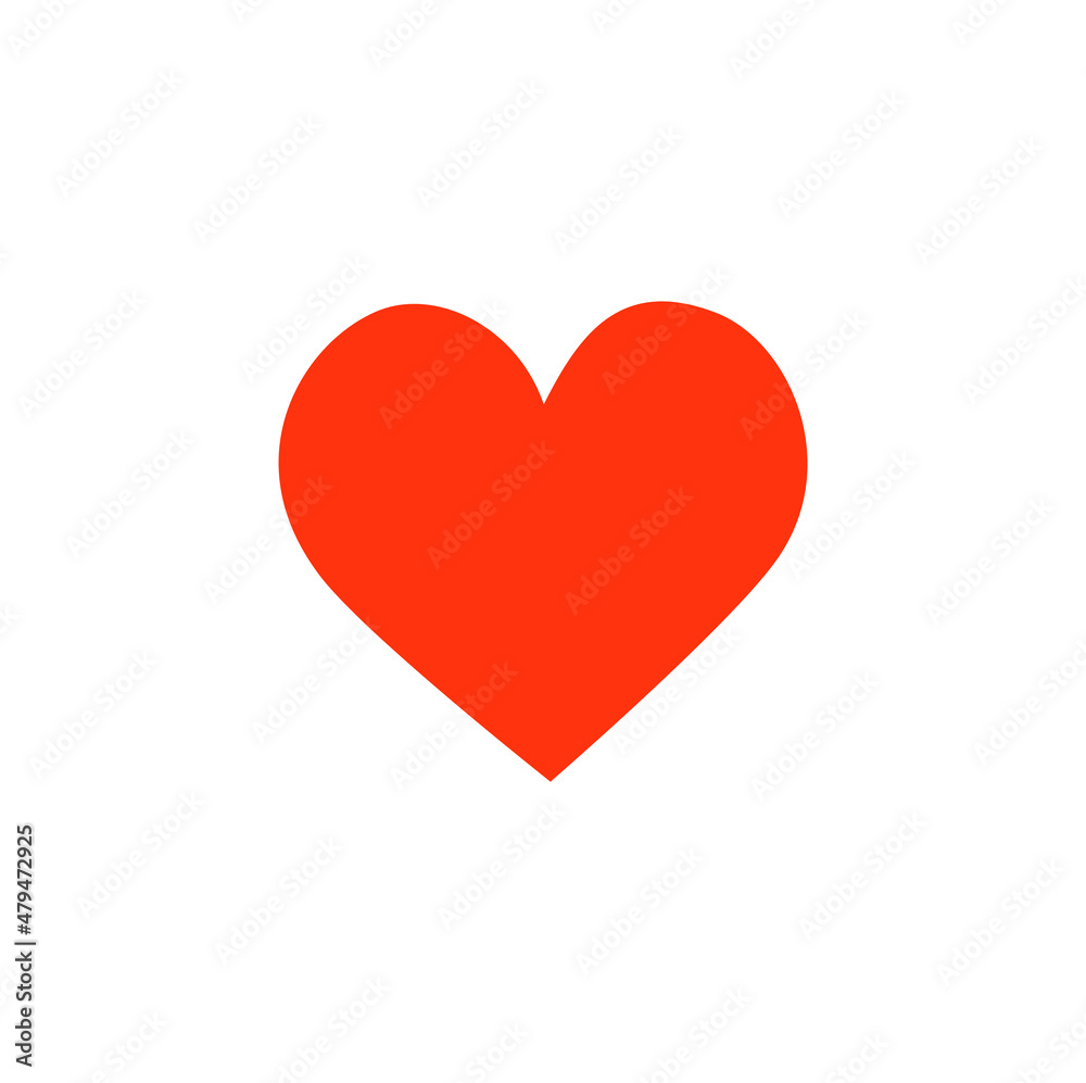 valentine's day symbol heart icon isolated on white background flat design style