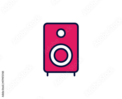 Soundspeaker flat icon. Single high quality outline symbol for web design or mobile app. Holidays thin line signs for design logo, visit card, etc. Outline pictogram EPS10