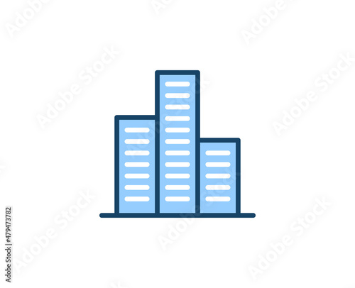 Building flat icon. Single high quality outline symbol for web design or mobile app.  House thin line signs for design logo, visit card, etc. Outline pictogram EPS10