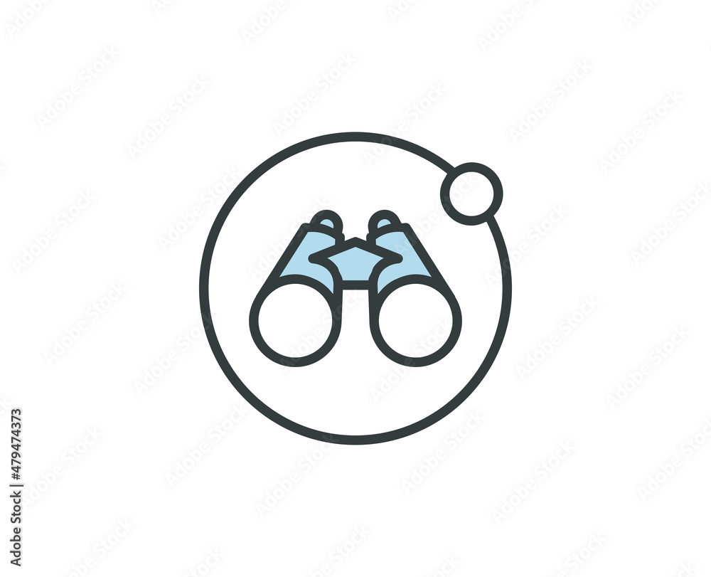 Fototapeta premium Binoculars premium line icon. Simple high quality pictogram. Modern outline style icons. Stroke vector illustration on a white background.