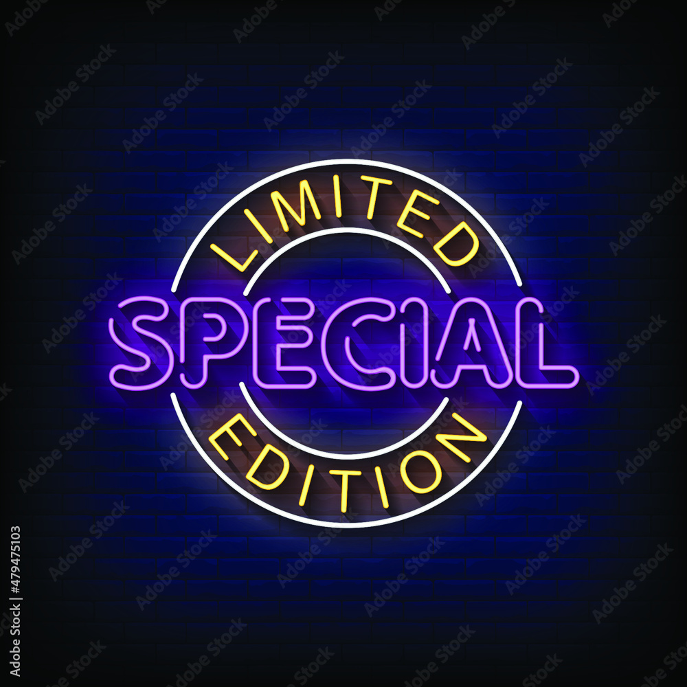 Limited Special Edition Neon Signs Style Text Vector Limited Special Edition Neon Signs Style Text Vector