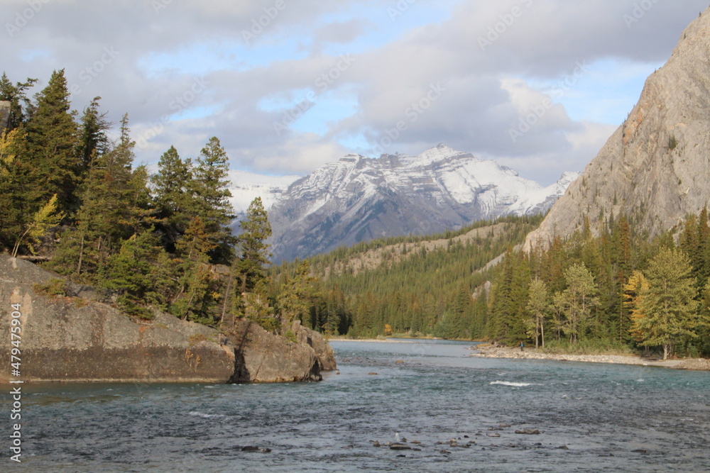 mountain river in autumn, Banff National Park, Alberta