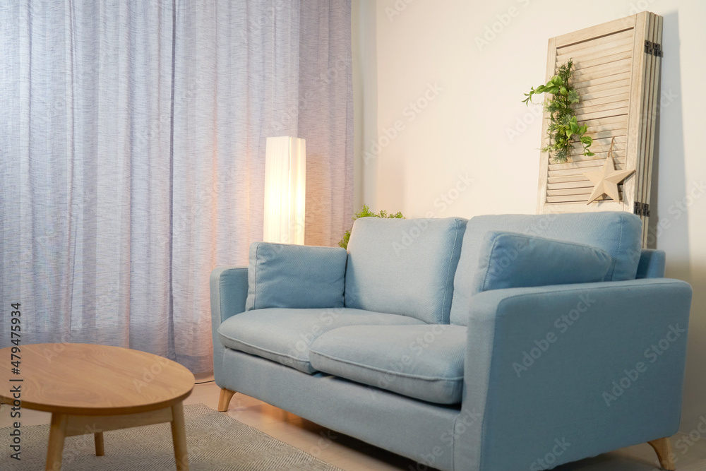 Fototapeta premium リビング風景 無人 夜