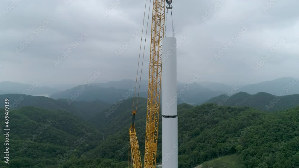 Construction of a wind power generator for renewable energy. 풍력발전기 설치, 풍력발전기 기둥 설치. Construction of a wind power generator for renewable energy. 풍력발전기 설치, 풍력발전기 기둥 설치.