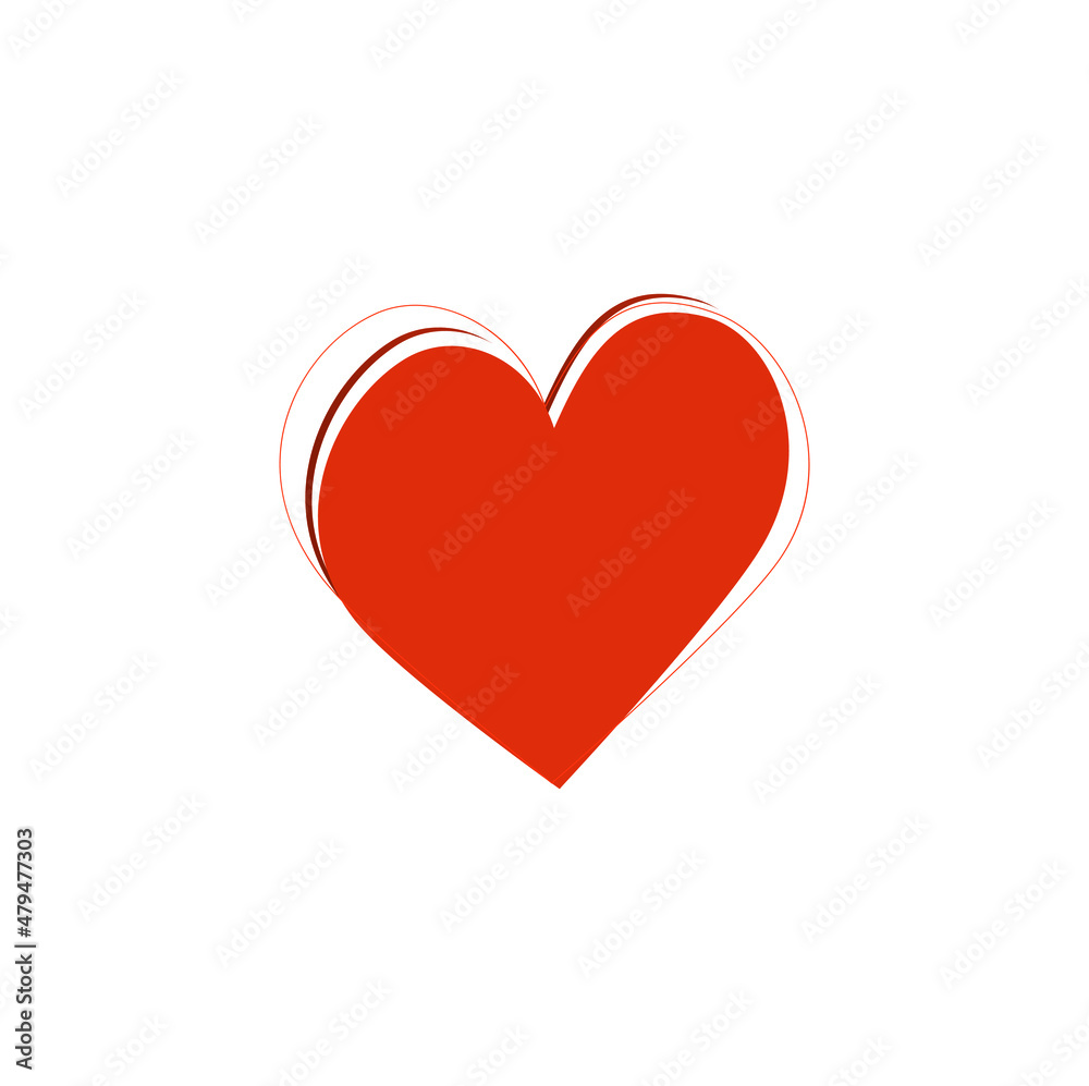 Valentine's day symbol, a beautiful drawing of a heart sign isolated on a white background Valentine's day symbol, a beautiful drawing of a heart sign isolated on a white background