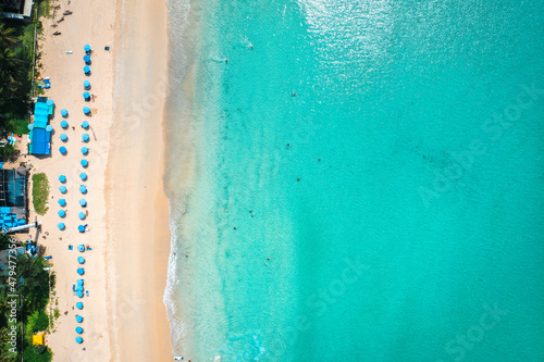 Aerial view of Kata and Kata Noi beach in Phuket province, in Thailand