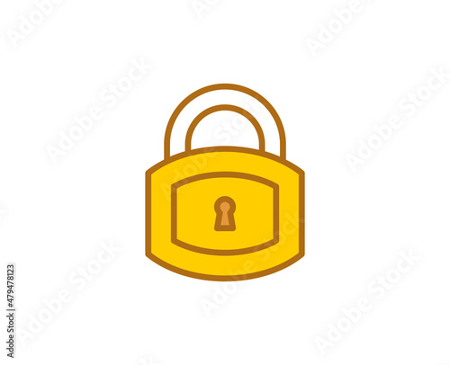 Lock flat icon. Single high quality outline symbol for web design or mobile app.  House thin line signs for design logo, visit card, etc. Outline pictogram EPS10