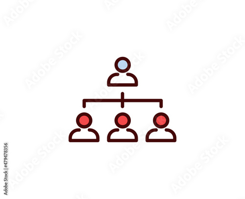 Hierarchy line icon. Vector symbol in trendy flat style on white background. Office sing for design.