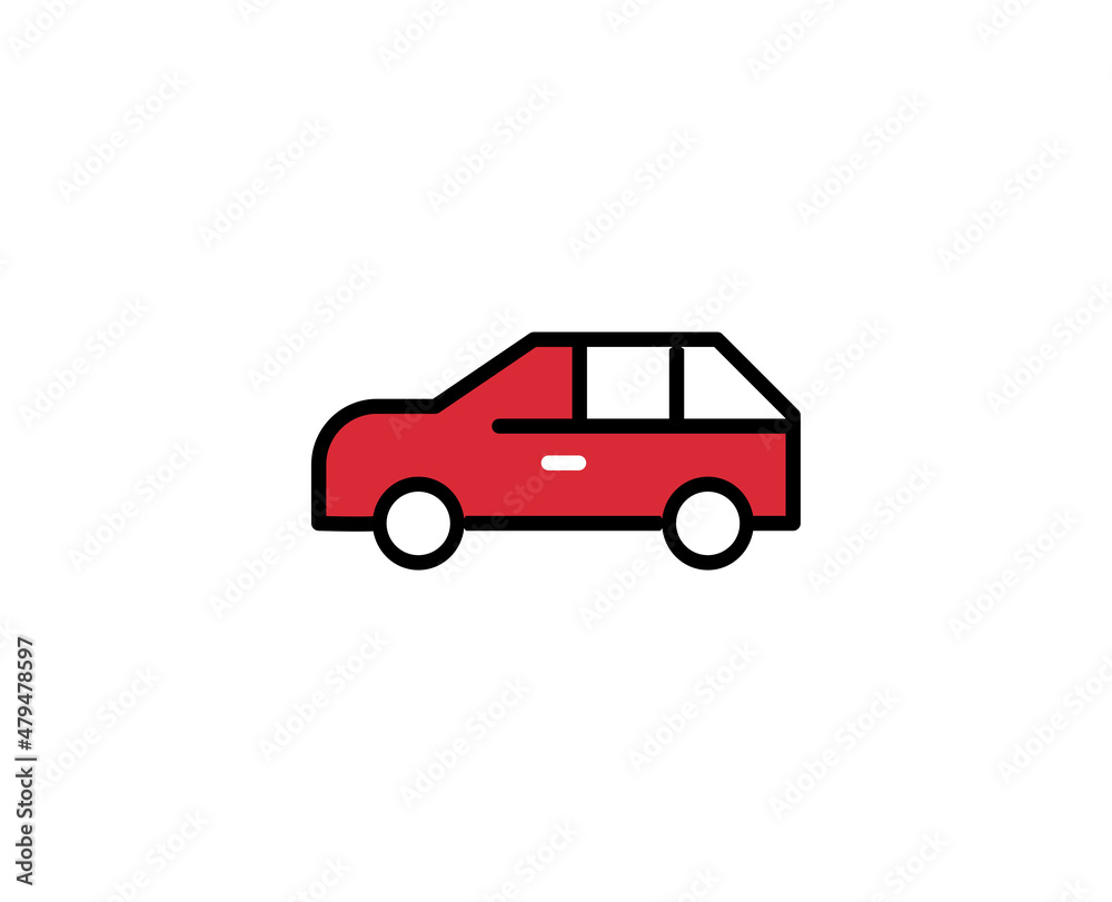 Car line icon. Vector symbol in trendy flat style on white background. Travel sing for design.