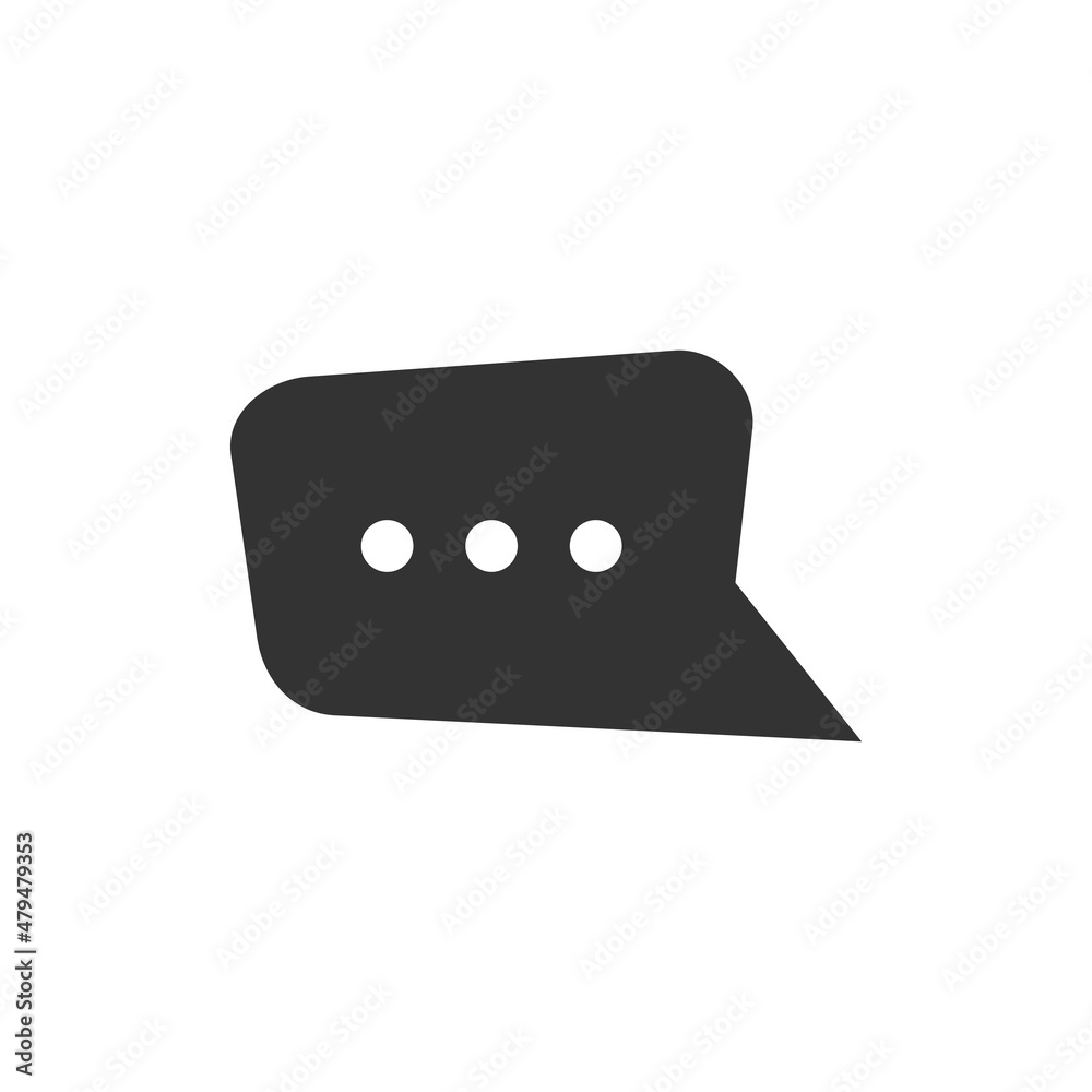 Chat speech bubble and dialog balloon filled style vector icon Chat speech bubble and dialog balloon filled style vector icon