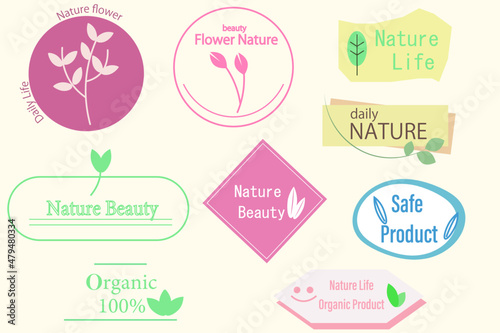 Flower, nature, organic and beauty logo collection. Vector illustration for icon, logo, sticker, printable and stamp.