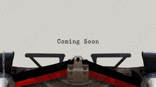 "Coming Soon" Text Written By Vintage Typewriter