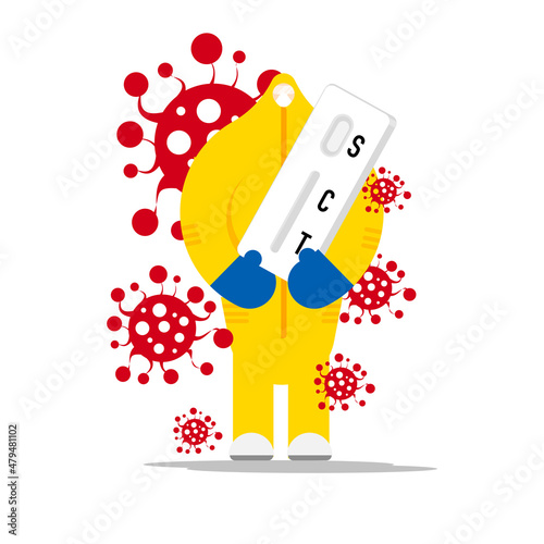 Cartoon character of a healthcare with ATK.