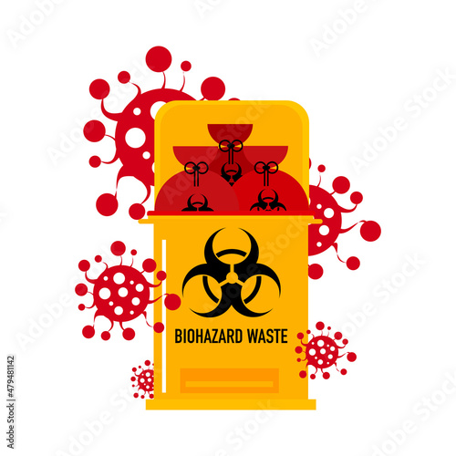 The biohazard waste illustration on transparent background.