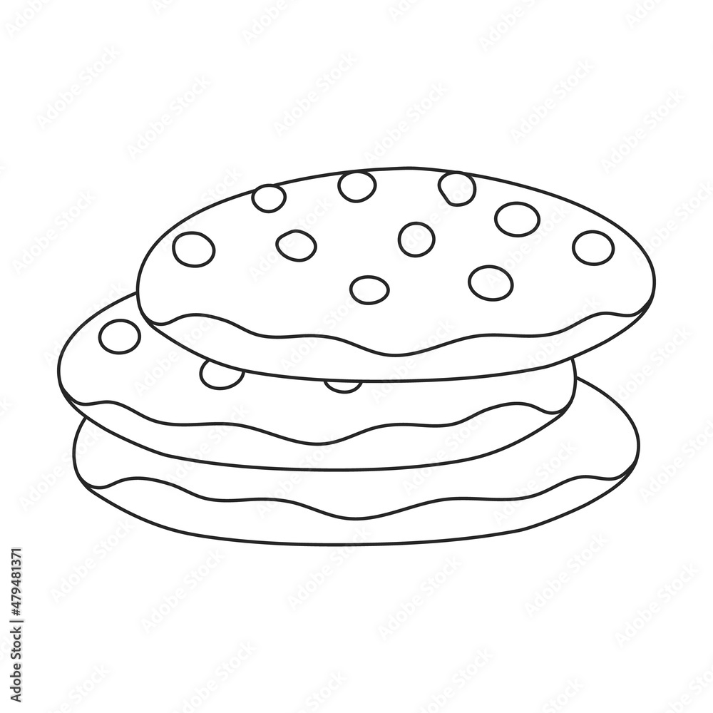 Cookies vector icon.Outline vector icon isolated on white background cookies. Cookies vector icon.Outline vector icon isolated on white background cookies.