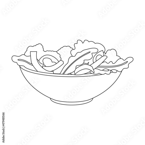 Vegetable salad vector icon.Outline vector icon isolated on white background vegetable salad.