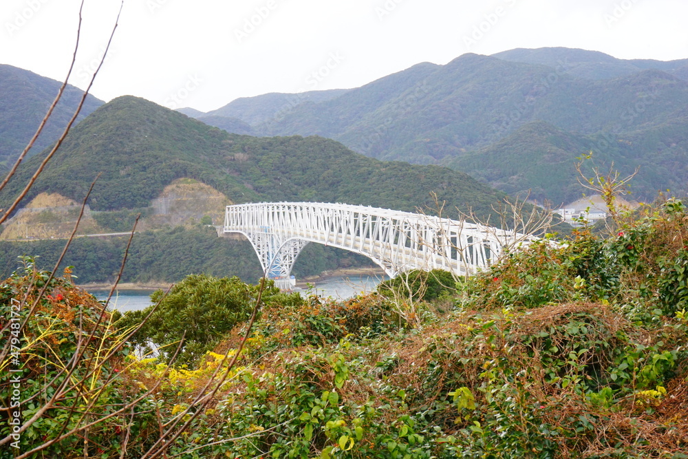 日本 長崎 新上五島 上中島展望所 若松大橋 トラス橋