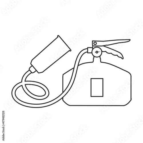 Fire extinguisher vector icon.Outline vector icon isolated on white background fire extinguishe.