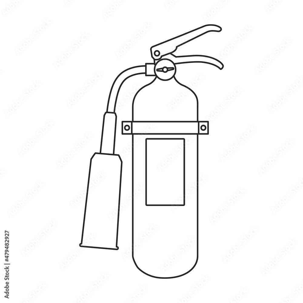 Fire extinguisher vector icon.Outline vector icon isolated on white background fire extinguishe.