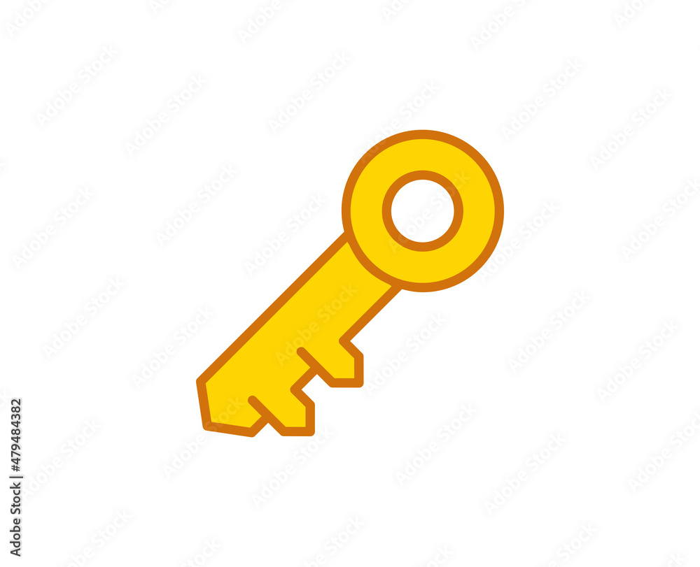 Key flat icon. Single high quality outline symbol for web design or mobile app. House thin line signs for design logo, visit card, etc. Outline pictogram EPS10 Key flat icon. Single high quality outline symbol for web design or mobile app. House thin line signs for design logo, visit card, etc. Outline pictogram EPS10