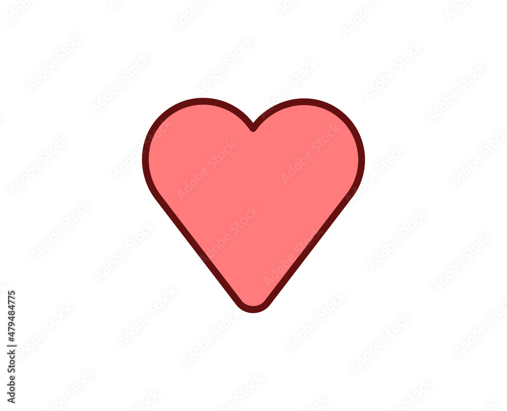 Heart line icon. High quality outline symbol for web design or mobile app. Thin line sign for design logo. Color outline pictogram on white background