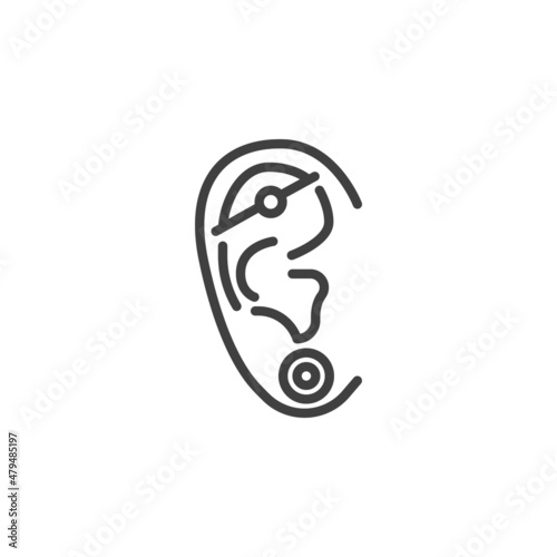 Ear piercing line icon