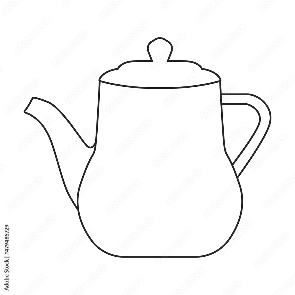 Teapot vector icon.Outline vector icon isolated on white background teapot. Teapot vector icon.Outline vector icon isolated on white background teapot.