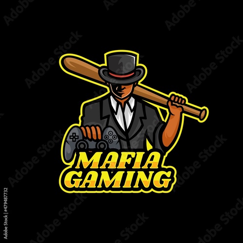 Vector Logo Illustration Mafia Gaming E Sport and Sport Style.