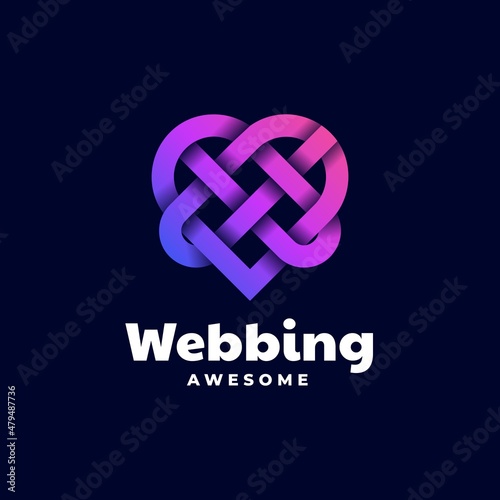 Vector Logo Illustration Webbing Gradient Colorful Style.