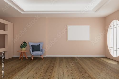 picture frame concept. empty room interior 3d rendering 