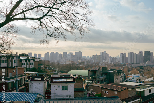 Canvas Print Itaewon street panoramic view in Seoul, Korea