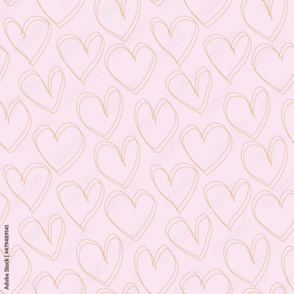 Heart shaped brush stroke seamless pattern design Heart shaped brush stroke seamless pattern design